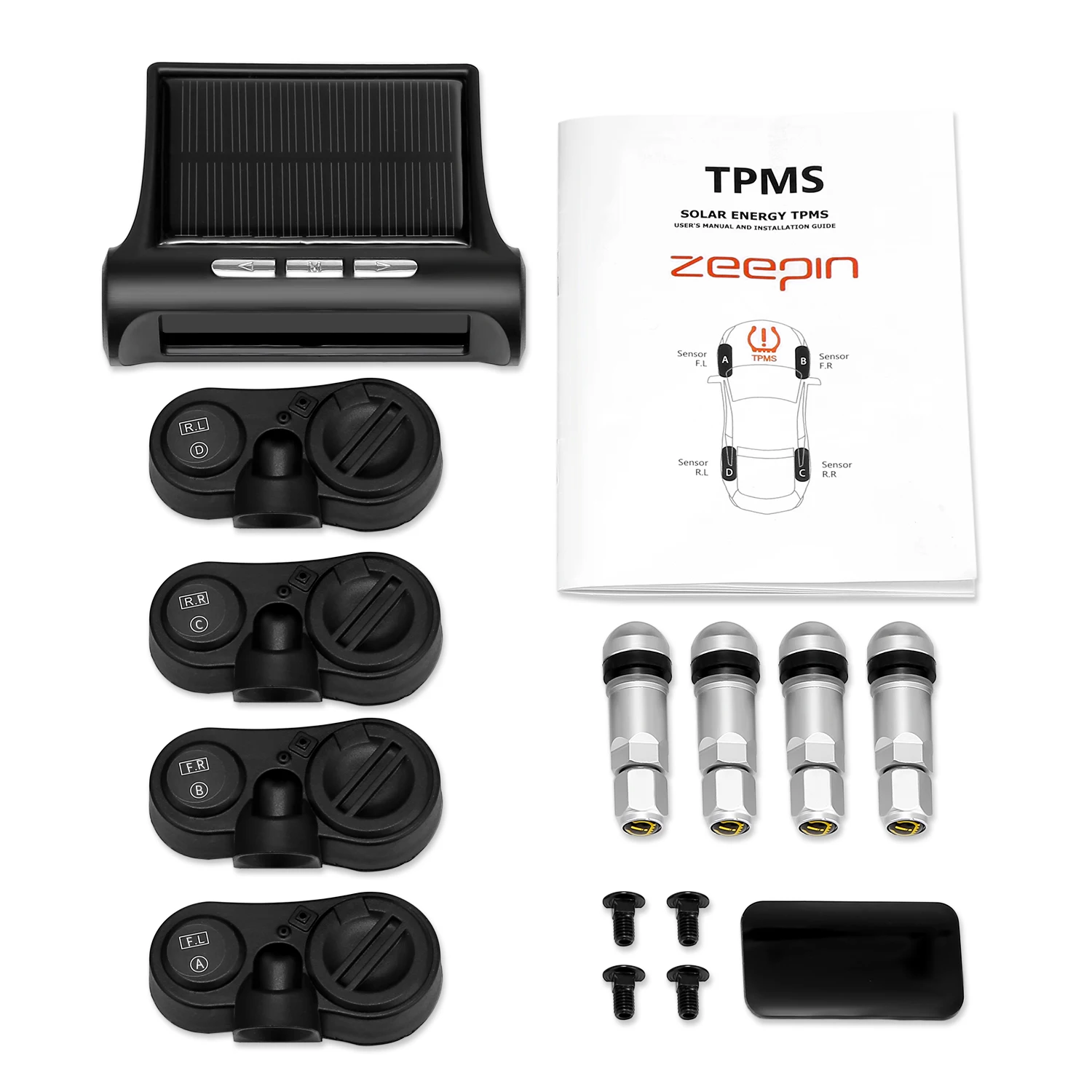 Умный автомобиль TPMS система контроля давления в шинах 4 датчика солнечной