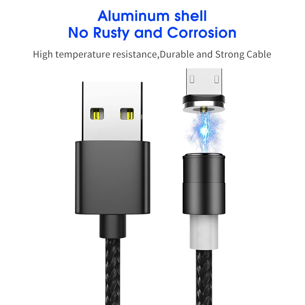 KISSCASE светодиодный магнитный кабель системы освещения Micro Тип usb C телефонный для