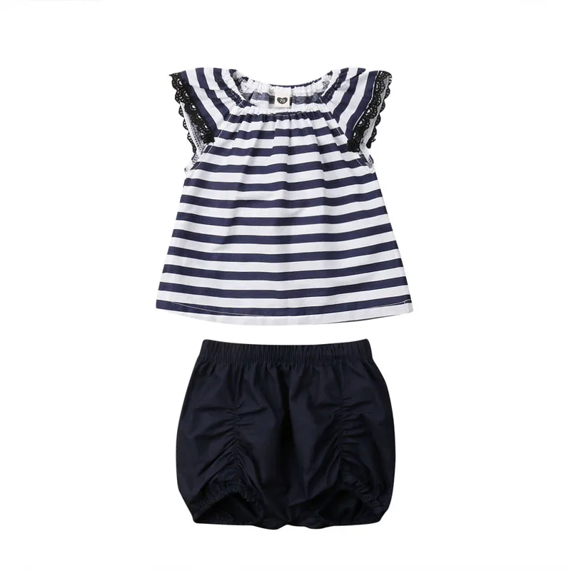 Pudcoco/комплекты одежды для новорожденных девочек комплекты футболка в полоску с