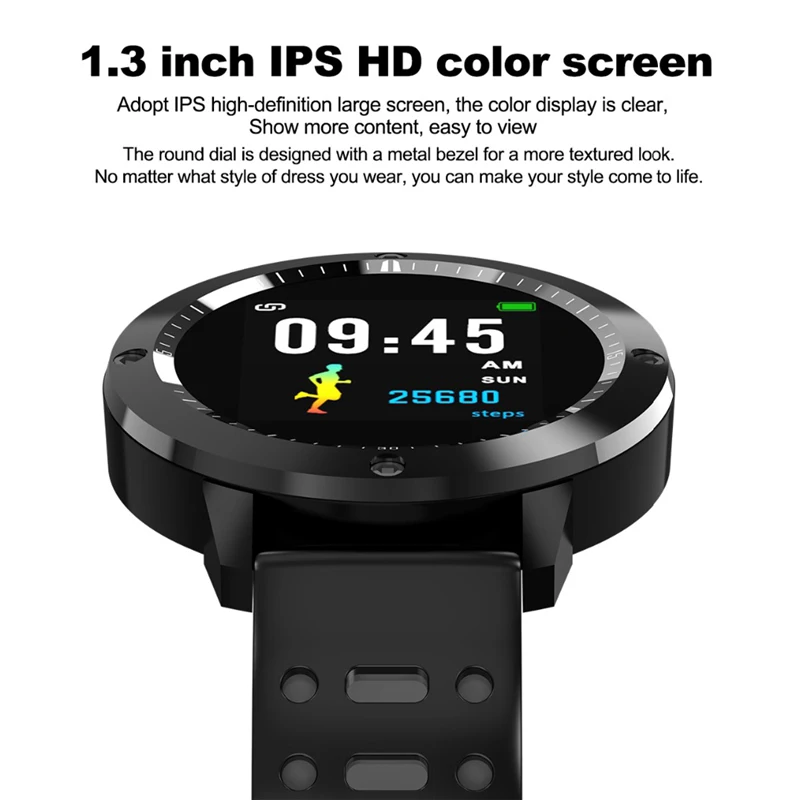 CF58 1 3 ''ips HD цветной экран Smartwatch для мужчин и женщин водонепроницаемый кровяное