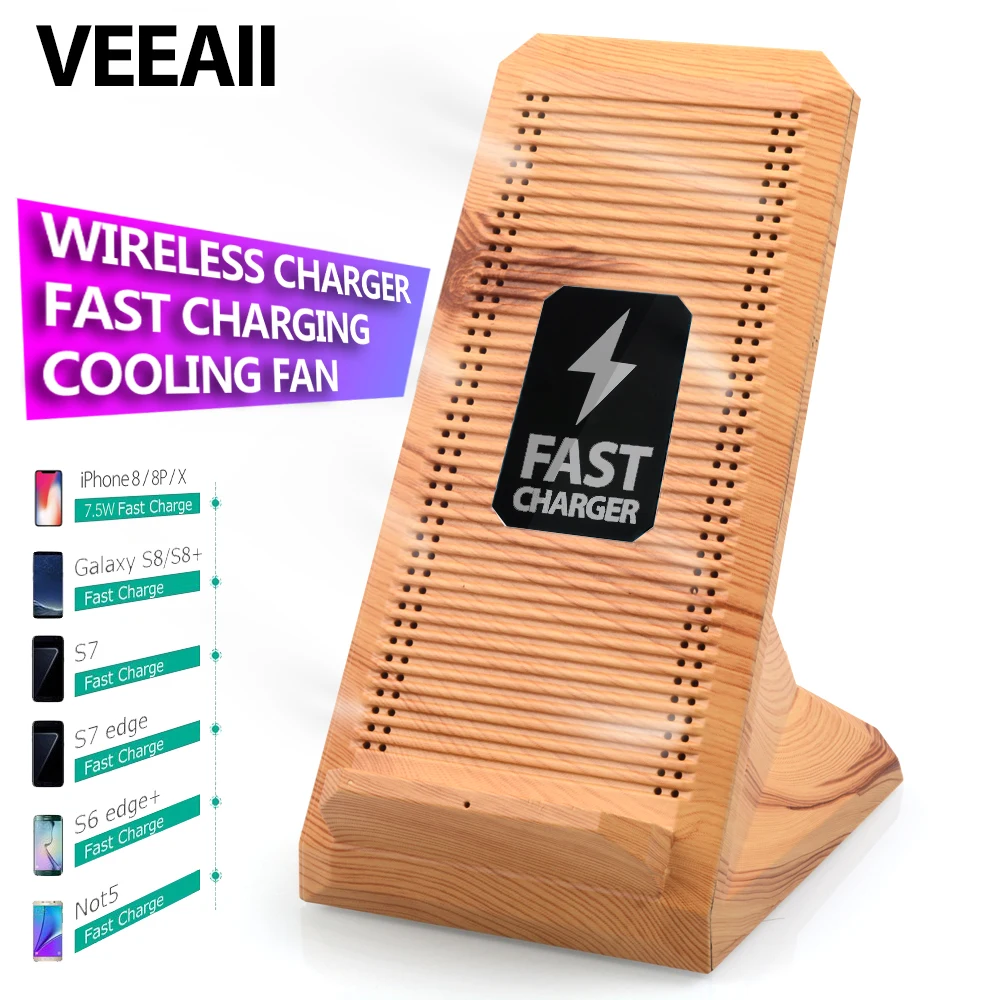 VEEAII Qi Беспроводное зарядное устройство док-станция для iphone Беспроводная зарядка