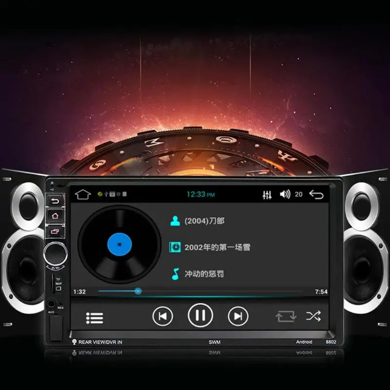 7 &quot2 Din сенсорный экран автомобильный стерео MP5 плеер 4 ядра Android OS Bluetooth WIFI GPS