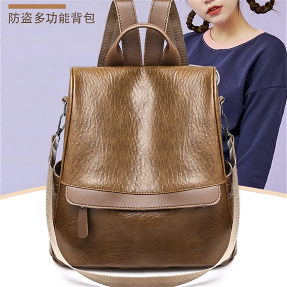 Женская однотонная сумка на молнии рюкзак из искусственной кожи для путешествий