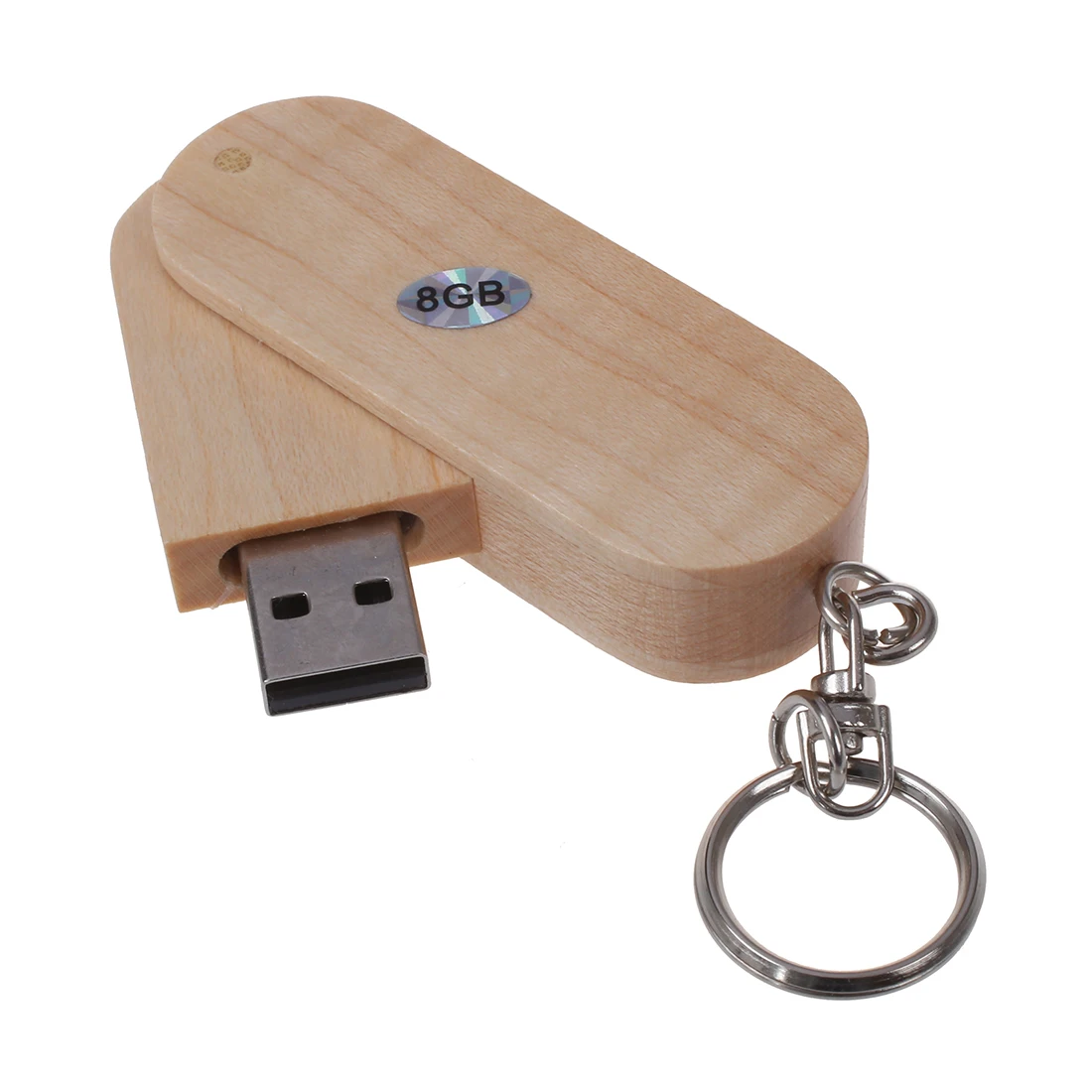 Вращающаяся искусственная кожа 8 Гб дерево|USB флэш-накопители| |