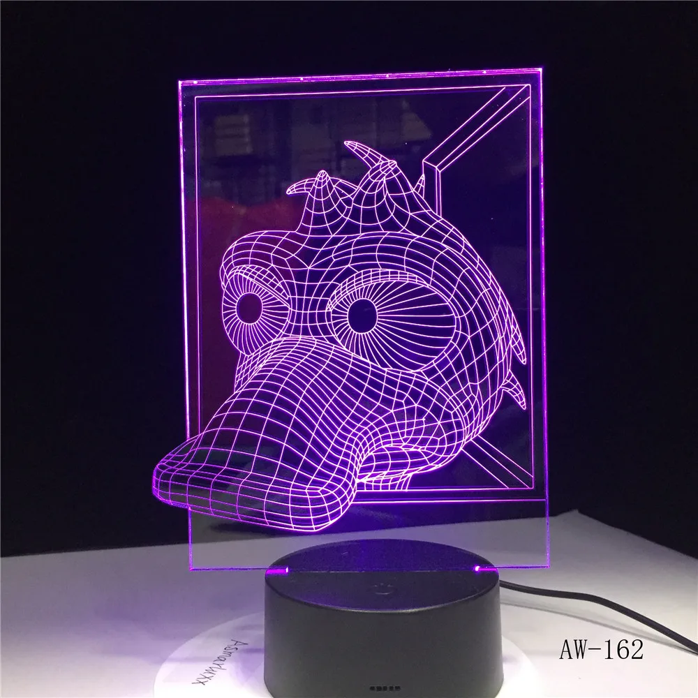 3D Светодиодная лампа в виде утки светодиодные лампы Детская база с USB 7 цветов