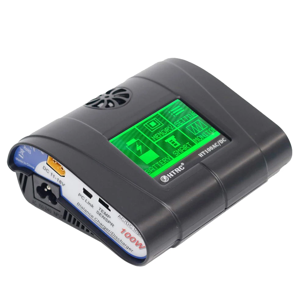 HTRC Eu Plug Lipo зарядное устройство 100 Вт 10A Ac/Dc Ht106 пресс экран Rc хобби баланс для Li Hv Lilon
