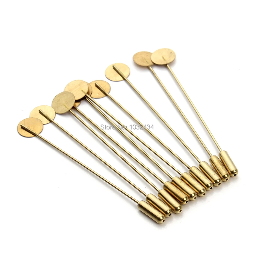 

1000 pcs/lot Gold Color Safety Pin Brooches Base With Flat Tip Pad Stopper For Woman DIY Jewelry Supplies