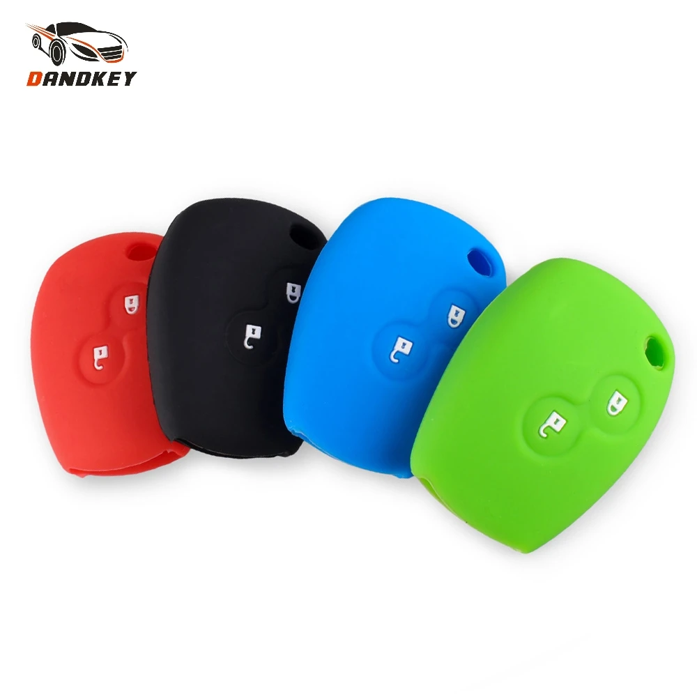 Dandkey силиконовый чехол для ключей резиновый с 2 кнопками Renault Clio Scenic Megane Duster Sandero