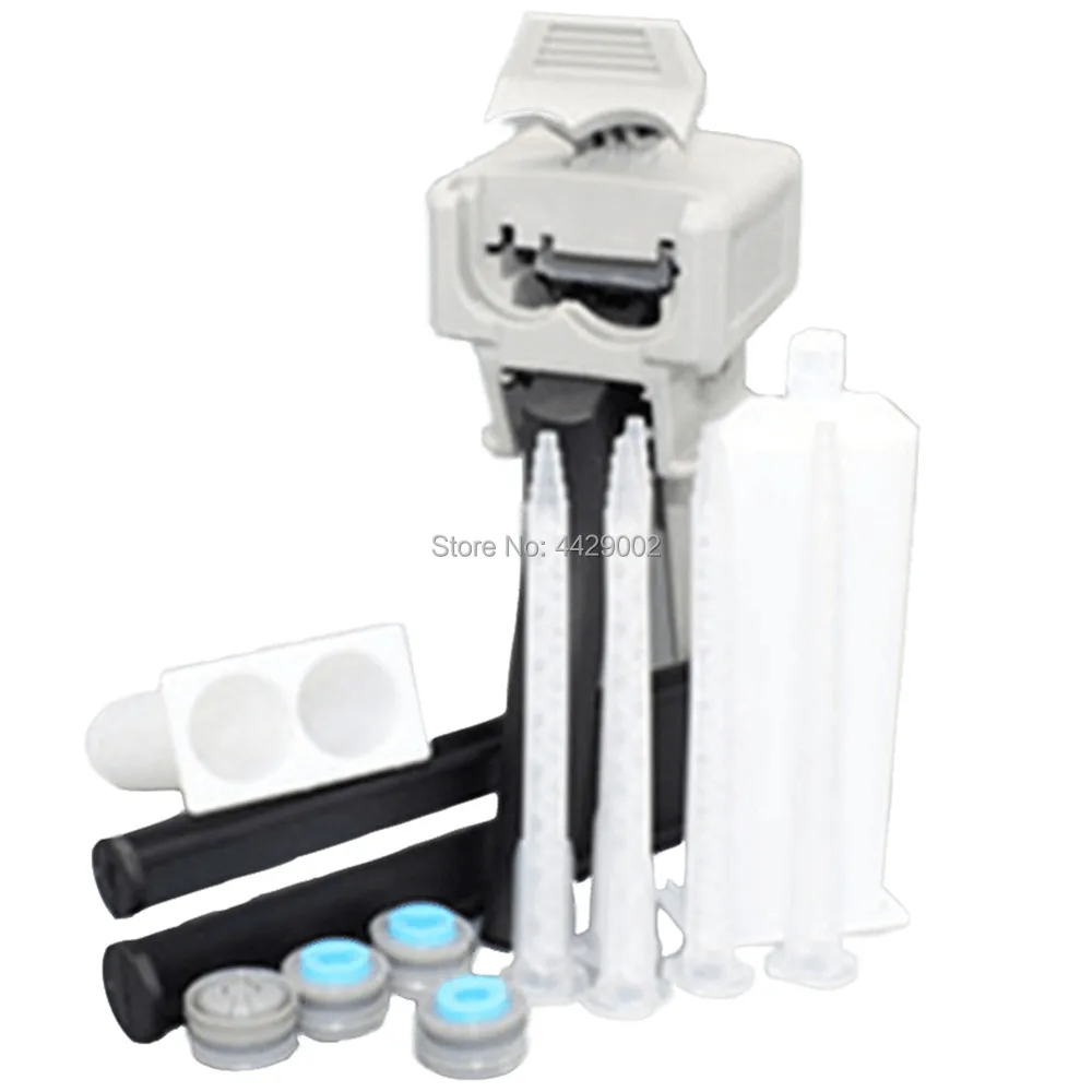

5pcs Epoxy Resin Applicator Dispenser Static Mixer Mixing Nozzle + 50ml 1:1 2:1 Dispensing Gun Applicator + 2pcs Glue Cartridge