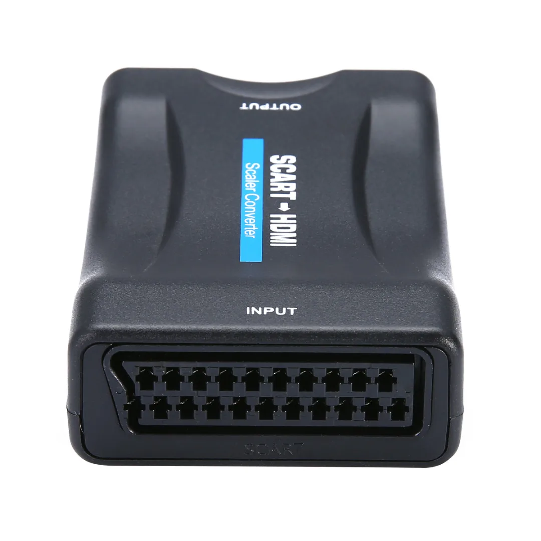 Новейший переходник 1080P SCART в HDMI совместимый адаптер для видео и аудио с USB кабелем