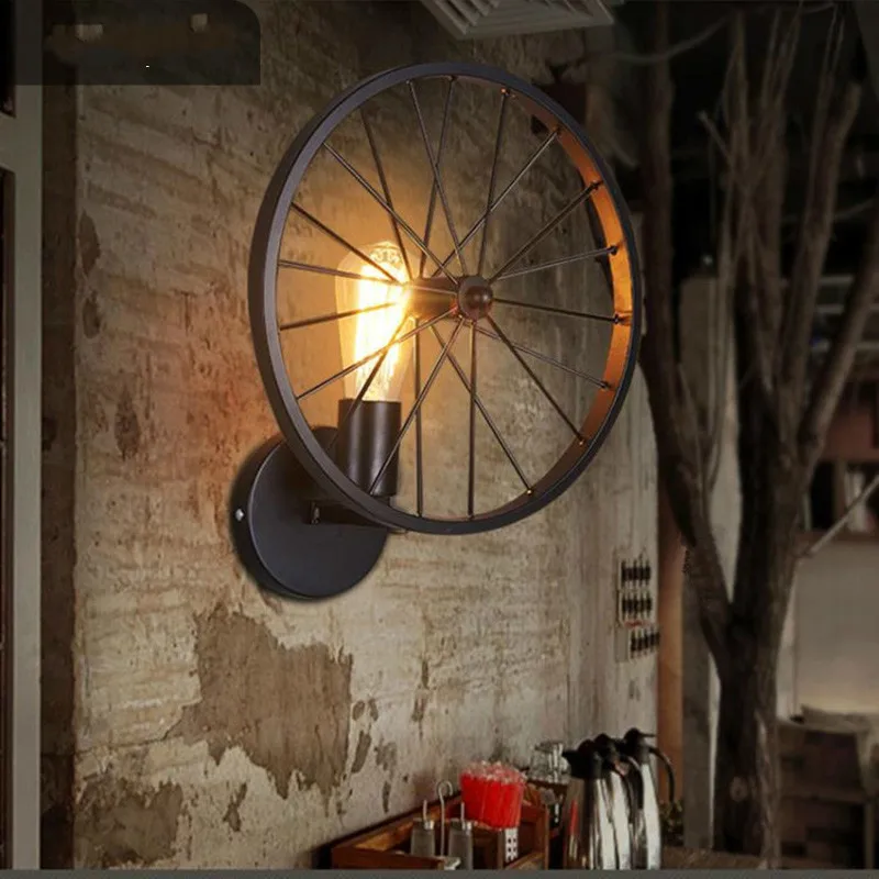 Промышленная винтажная ветрозащитная железная клетка настенный светильник