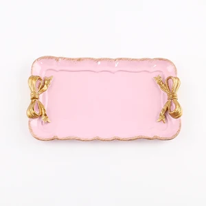 Акция! Ящики для хранения тортов в европейском стиле с розовым бантом, органайзер для макияжа, десертная тарелка, квадратные кухонные ящики для хранения