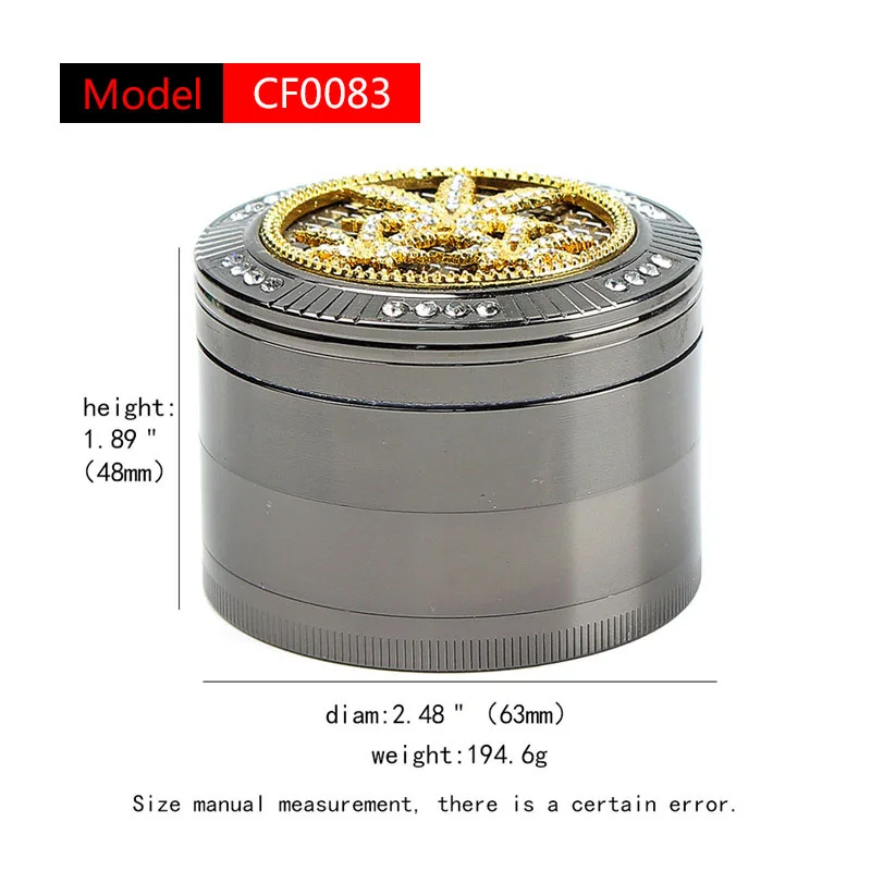 

63MM Alloy Herbal Herb Tobacco Spice Metal Grinders Smoke Accessories CF0083