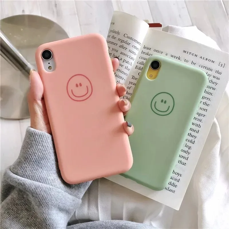 Для IPhone X XR и 6s 6 7 8 Plus 6Plus 7Plus милые конфеты без логотипа улыбка 2019 Оригинальный