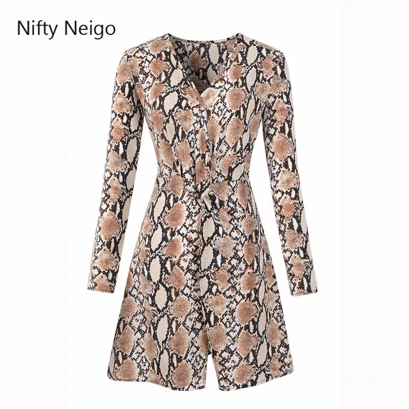 Nifty Neigo Harajuku леопардовое женское шифоновое платье с длинным рукавом раздельное