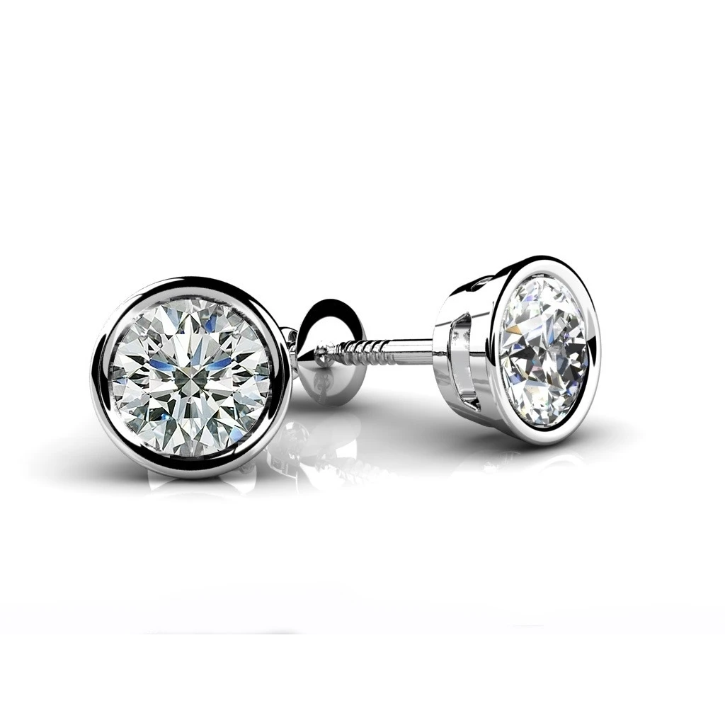 1 26 КТ круглая огранка натуральный серьги-гвоздики с бриллиантами в PT950 Platinum (1