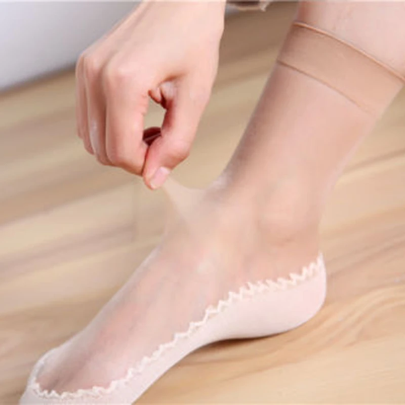 Популярные летние женские носки ультратонкие эластичные шелковистые короткие