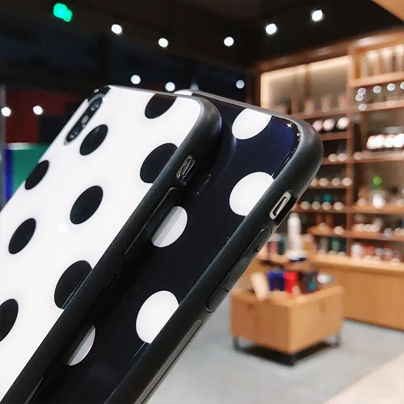 Синее закаленное стекло оболочка для IPhone X 6 XS 6S 7 8 XR MAX мобильный телефон Plus Dot |