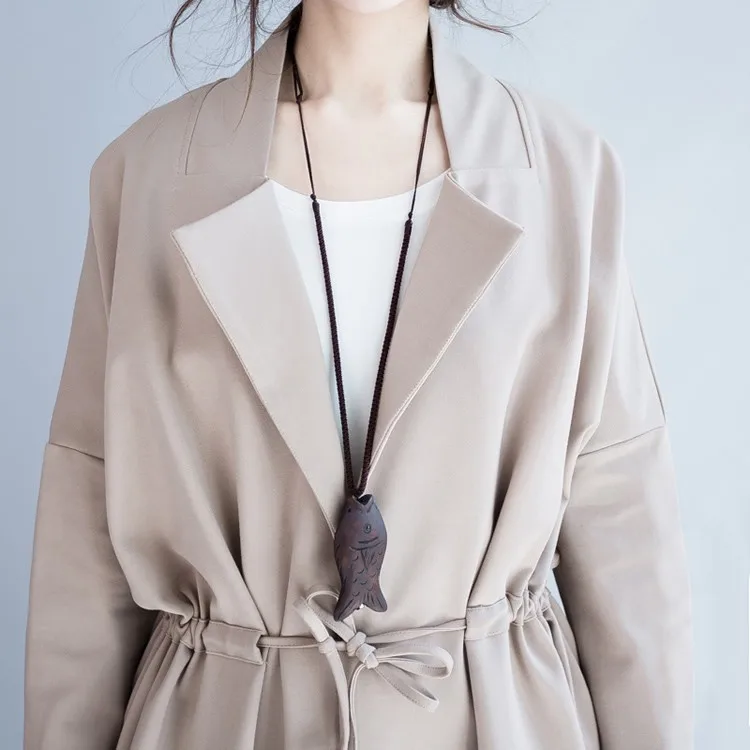 CHICEVER Spring Trench Coat For Women Loose Windbreaker Lapel Long Sleeve Button Pockets Slim Female 2019 Fashion New | Женская одежда