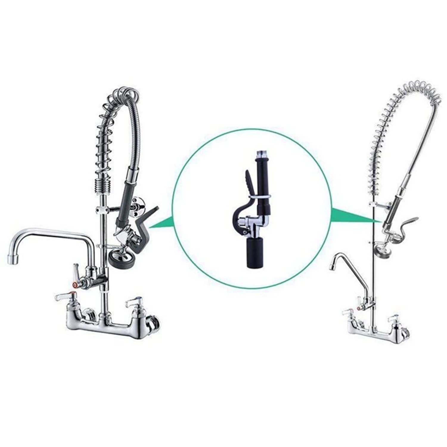 Pre-Rinse Sprayer Commercial Faucet Pull-Out Kitchen Hand Shower Head Dishwasher Floor Washer High Pressure Water Ta | Обустройство