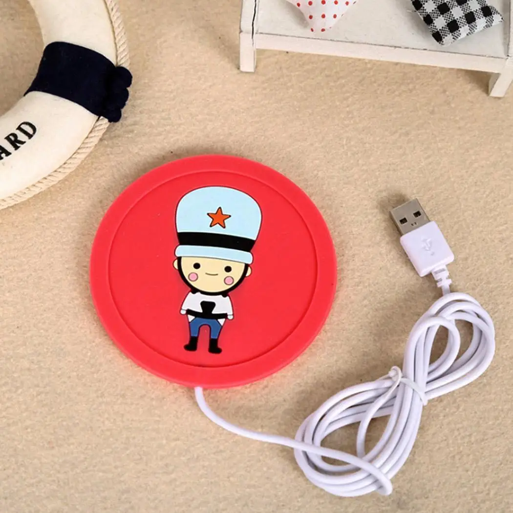 Мультяшная силиконовая электрическая изоляция Coaster USB теплая чашка