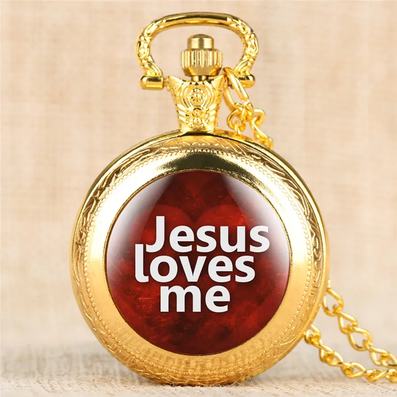 Кварцевые карманные часы серии Jesus Love Me ретро для мужчин и женщин Специальные