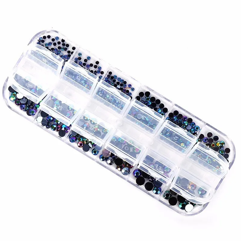 Blueness1Box Красота 3D Акриловый Дизайн ногтей драгоценные камни Кристаллы Стразы для