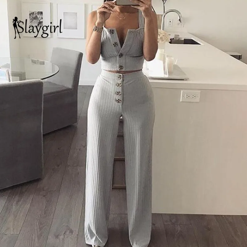 Slaygirl сексуальный осенний комплект из двух предметов укороченный топ на