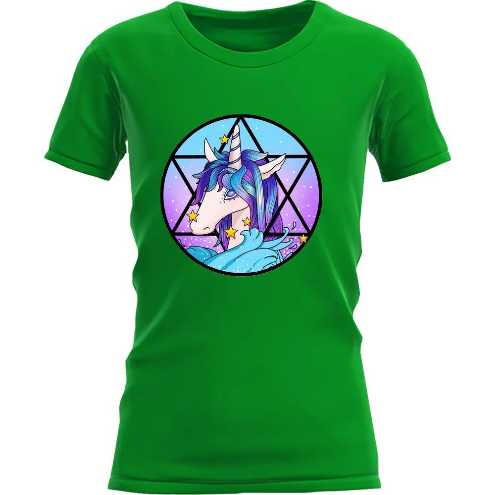 Мода 2019 Kawaii Единорог печатная Женская футболка Летняя мода Licorne короткий рукав