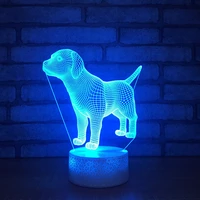 3d labrador retriever model baby night light 7 colors change dog led table lamp kids toys xmas gift