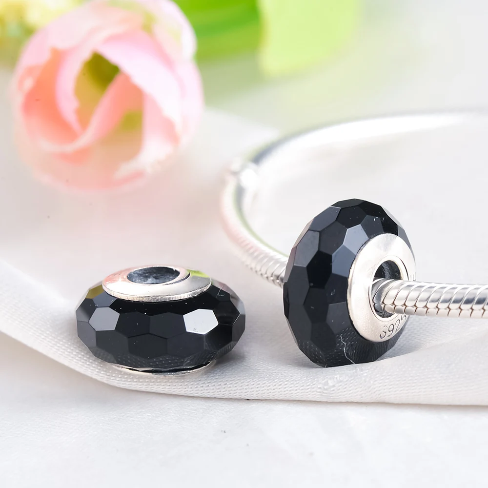 DEVOLOVE 925 пробы серебряные сверкающие бусины из муранского стекла подходят к