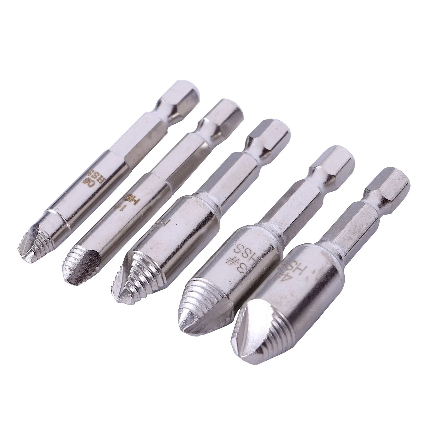 New 5pcs 1/4 Inch 6.35mm Screw Removal Tool Extractor Sliding Broken Head High Speed Steel | Инструменты