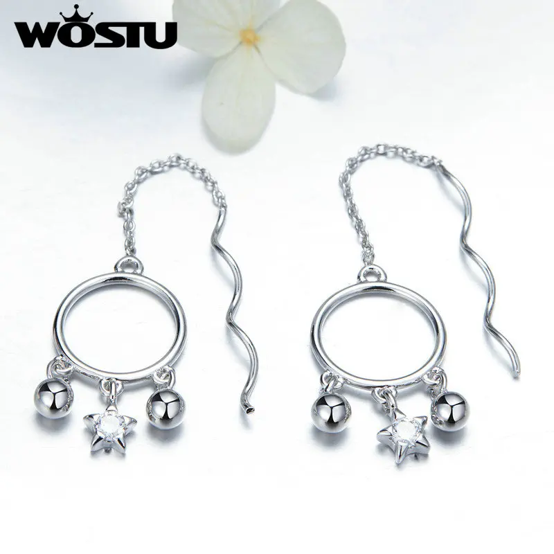 WOSTU 2019 Новая мода Ловец снов Серьги Висячие романтические модные циркониевые