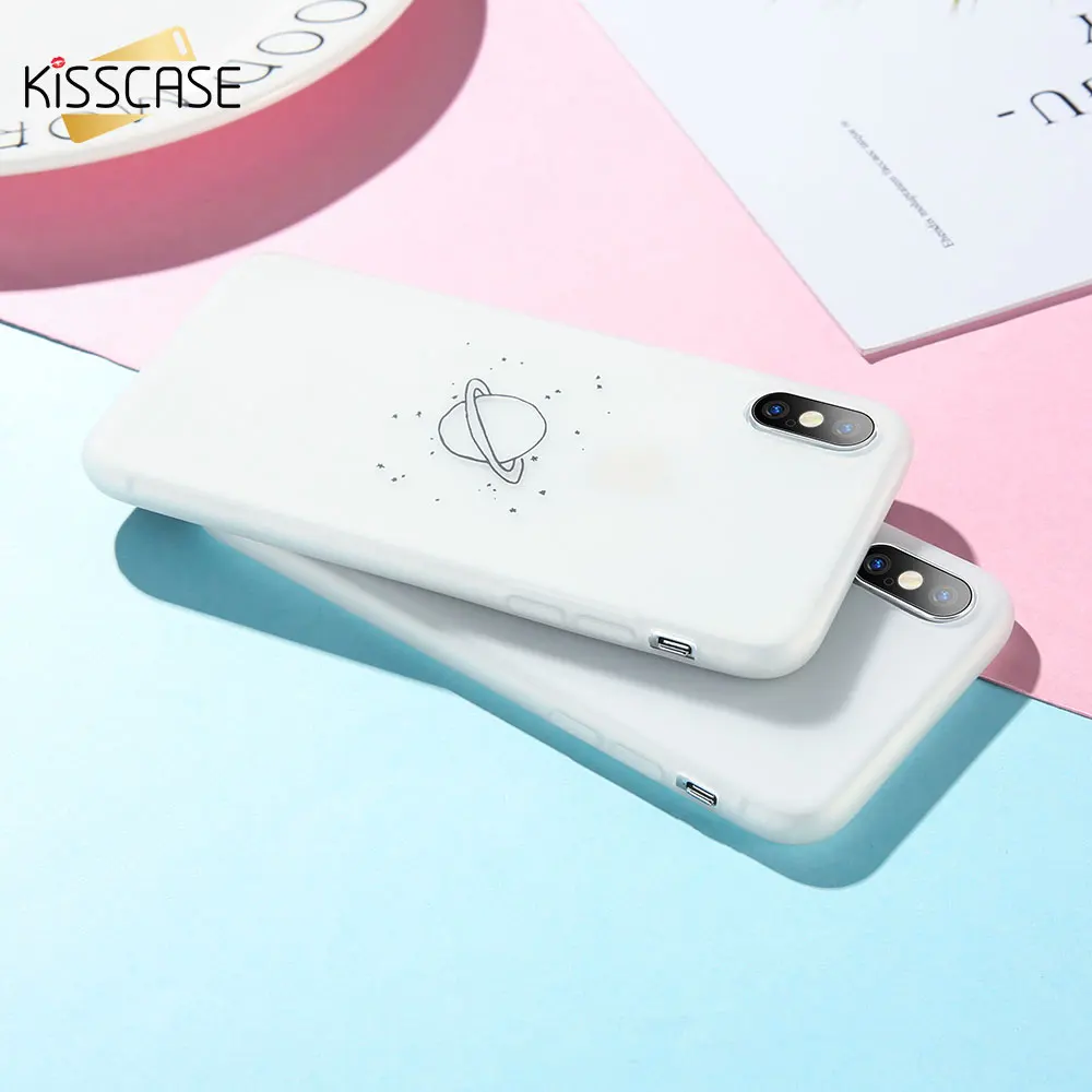 KISSCASE модный светящийся чехол для iPhone X 6 6S 7 8 Plus белый Звездная ночь телефона iphone XR