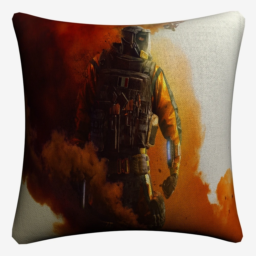 Декоративная льняная наволочка Rainbow Six Siege Tom Clancy для дивана 45x45 см чехол подушки