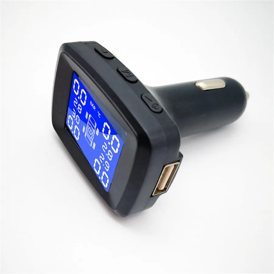 

TPMS Wireless Tire Pressure Monitoring System Car tyre pressure alarm System With LCD USB Charging