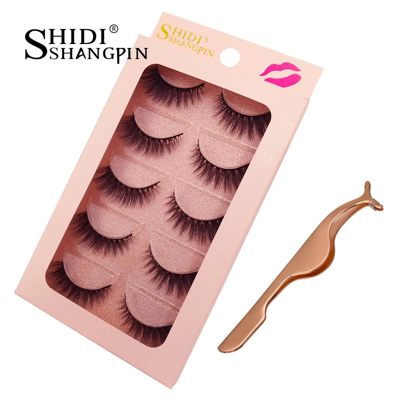 Shidishangpin 1 комплект ресницы серо коричневого цвета Make Up ручной работы из