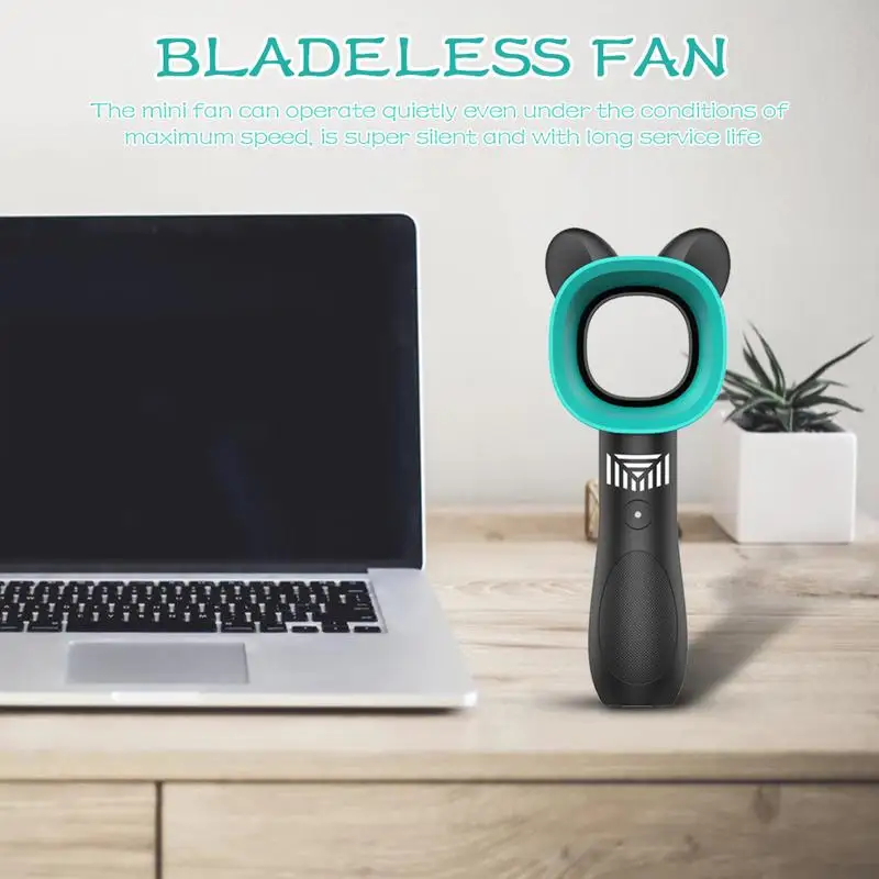 Портативный охлаждающий вентилятор Bladeless ручной мультфильм складной мини USB с