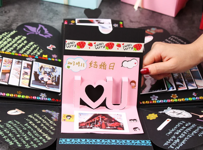 DIY сюрприз любовь взрыв коробка подарок для юбилея Свадьба скрапбук Фотоальбом