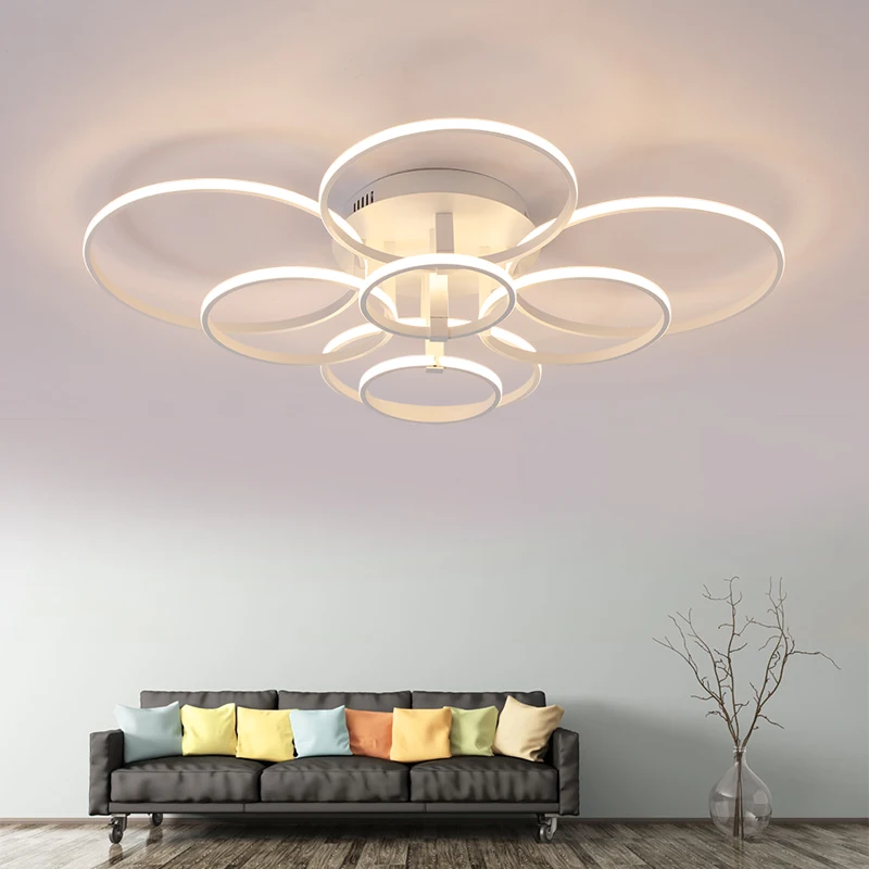 Lightchord Round Ring Lamp Living Room Dome Changing LED Office Fixtures Modern Bedroom Lighting Plafon Home Interior | Лампы и