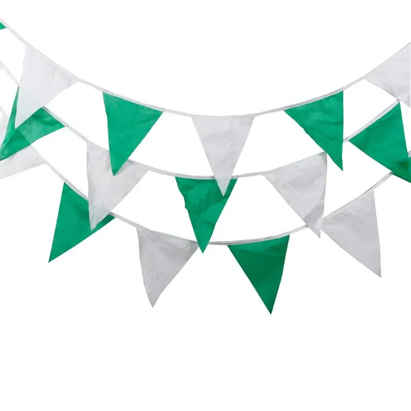 12 флагов Белый Зеленый Флаг Баннер Вымпел Свадьба/Декор для вечеринки в честь Дня