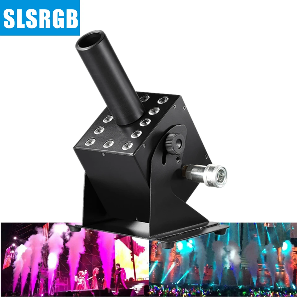 

Large Size Led Co2 Jet Machine 12 x 3W RGB 3IN1 Led Lamp Sray Height 8-10 meter Gas in/out Connection DMX 7 Channels 300W