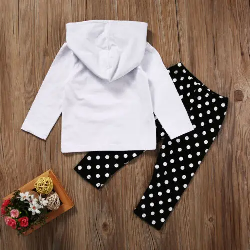 Рождественский комплект одежды Pudcoco для маленьких девочек топ с капюшоном и