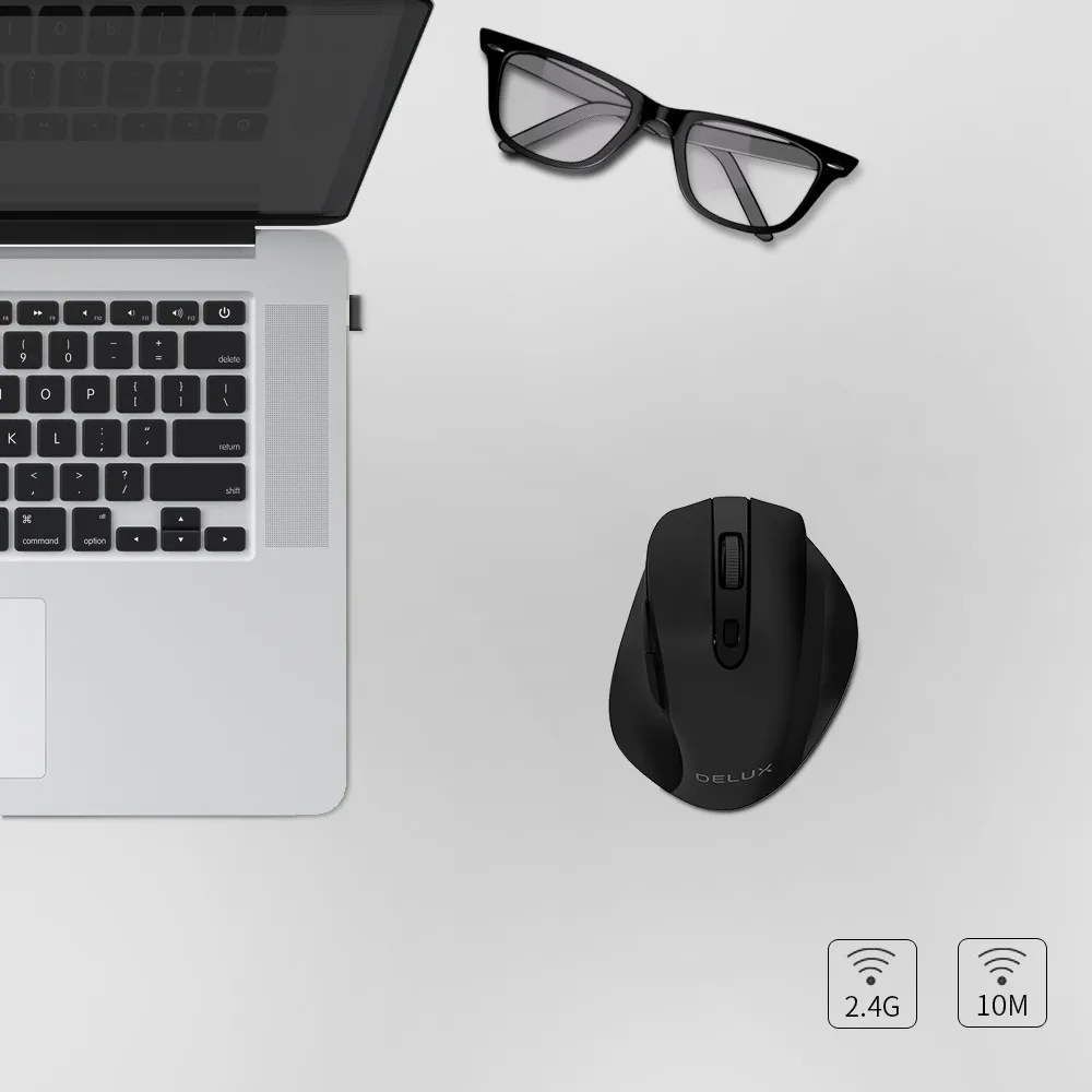 Delux M620GX Беспроводной Мышь Эргономичный Оптическая Компьютерная мышь 2 4G