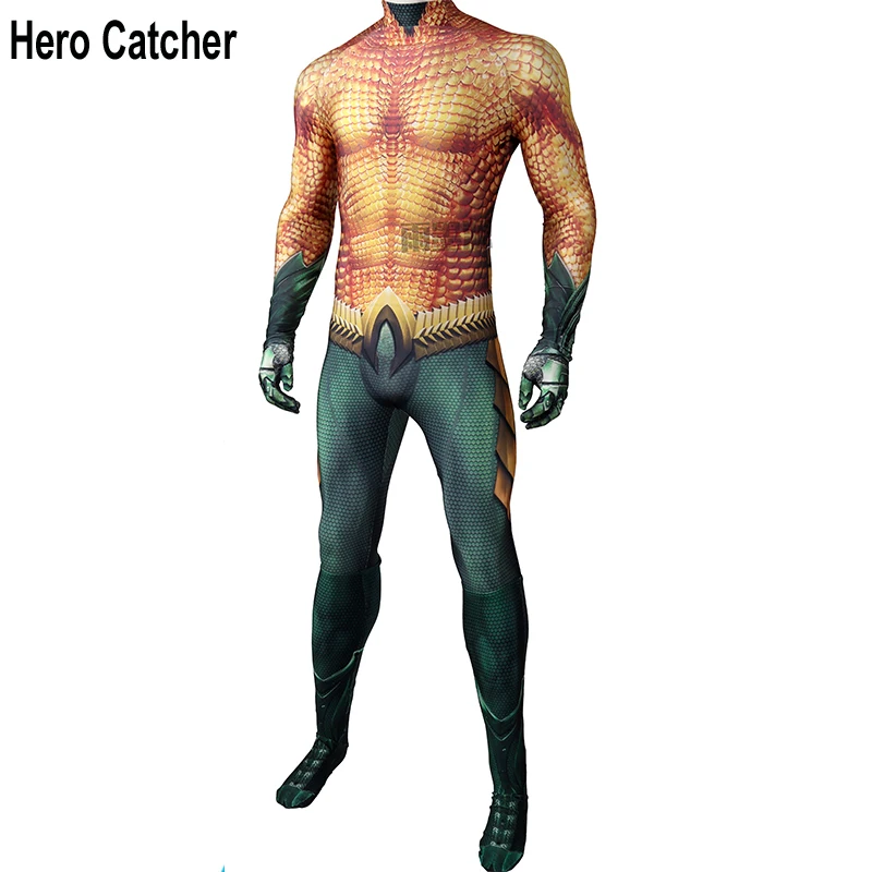 Высококачественный костюм для косплея Aquaman Hero Catcher4 с мышечным оттенком 3D принтом