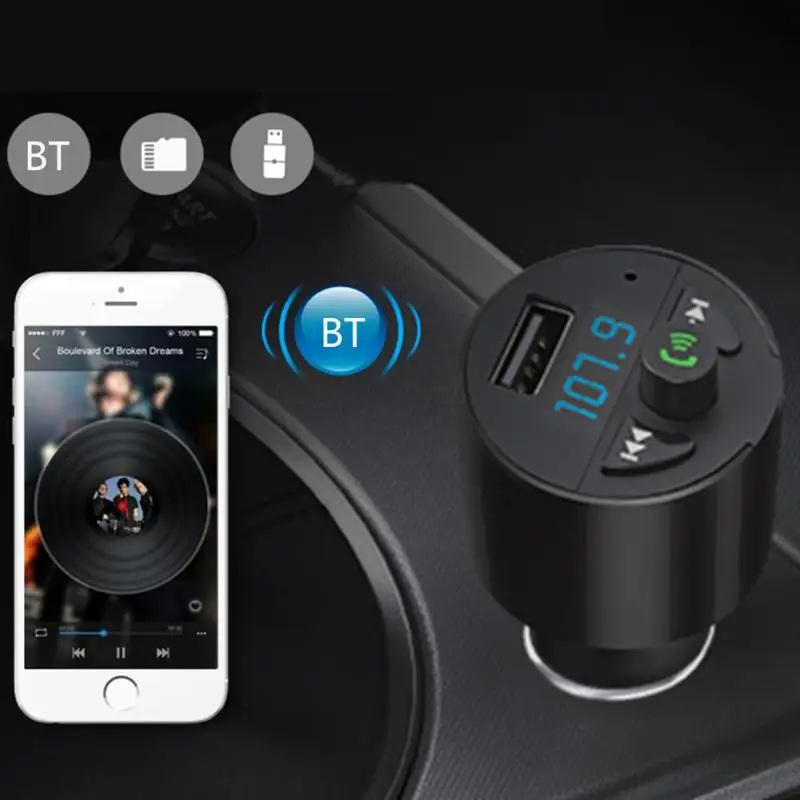 Automobile FM Transmitter Bluetooth Handsfree Car Kit Auto OLED Display USB Charger Vehicle Mp3 Player With 2.5A | Автомобили и