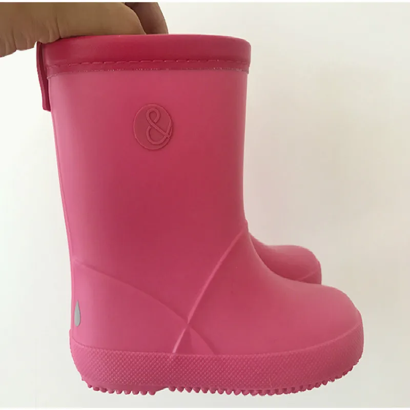 

Kids Rain Boots Raindrops Soft Pure Color Boys Girls Waterproof Rubber Slip-on Kids Infant Anti-Slip Rainboots