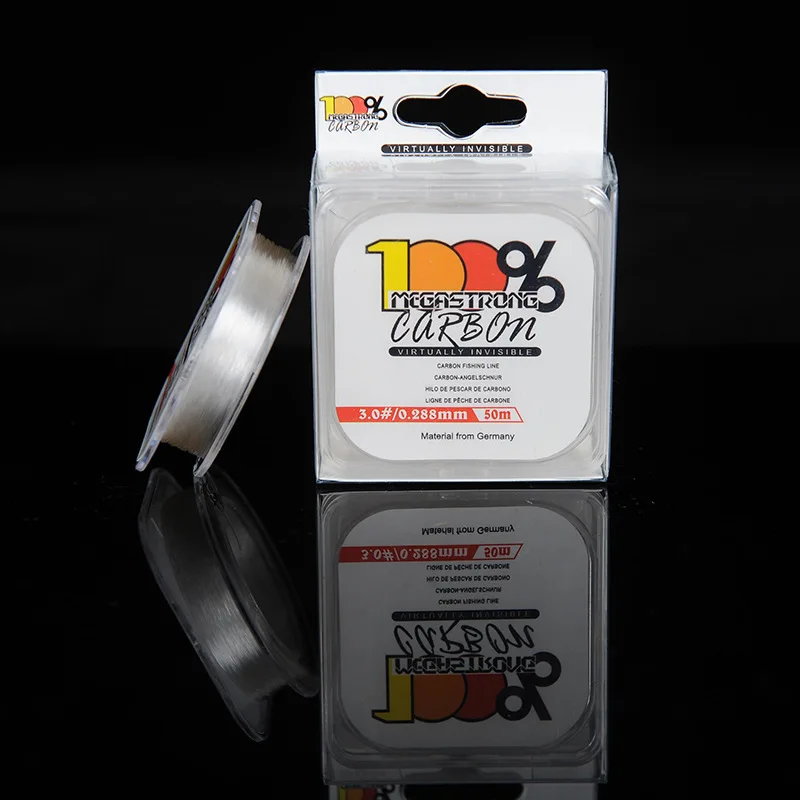 

Japan100% Fluorocarbon Fishing Line 50M Super Strong Transparent Carbon Fiber Leader Line Saltwate Fishing Line for carp Fishing