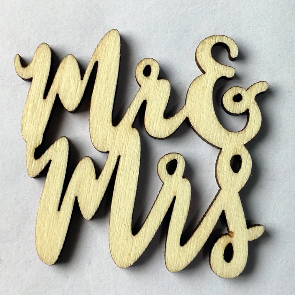 15 шт. Mr & Mrs/Love Script деревянный чип знак деревенское слово свадебные принадлежности