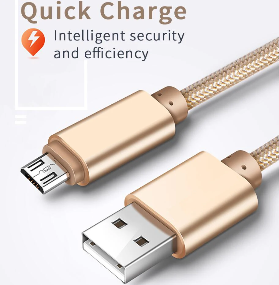 Micro USB кабель 2.4A Быстрая зарядка для передачи данных зарядки мобильного телефона